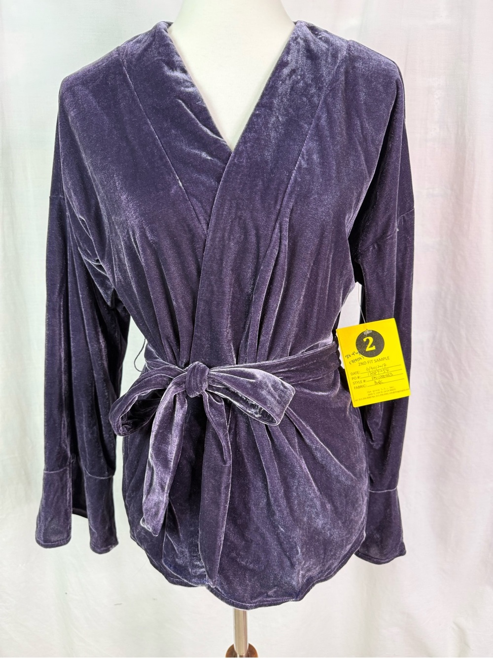 Amethyst Purple Velvet Wrap Top New Small